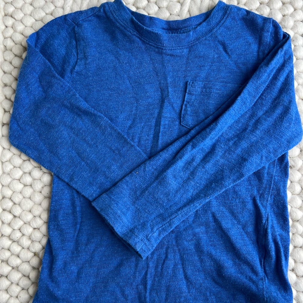 Janie and Jack blue long sleeve shirt, size 3
